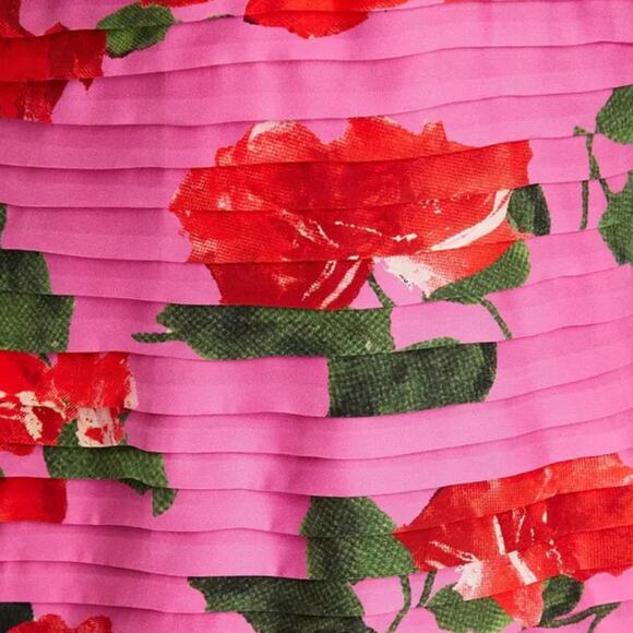 Magda Butrym Strapless Pleated Silk Mini Dress Pink‎ Floral Size FR 36 US 4 NWT - Picture 5 of 10